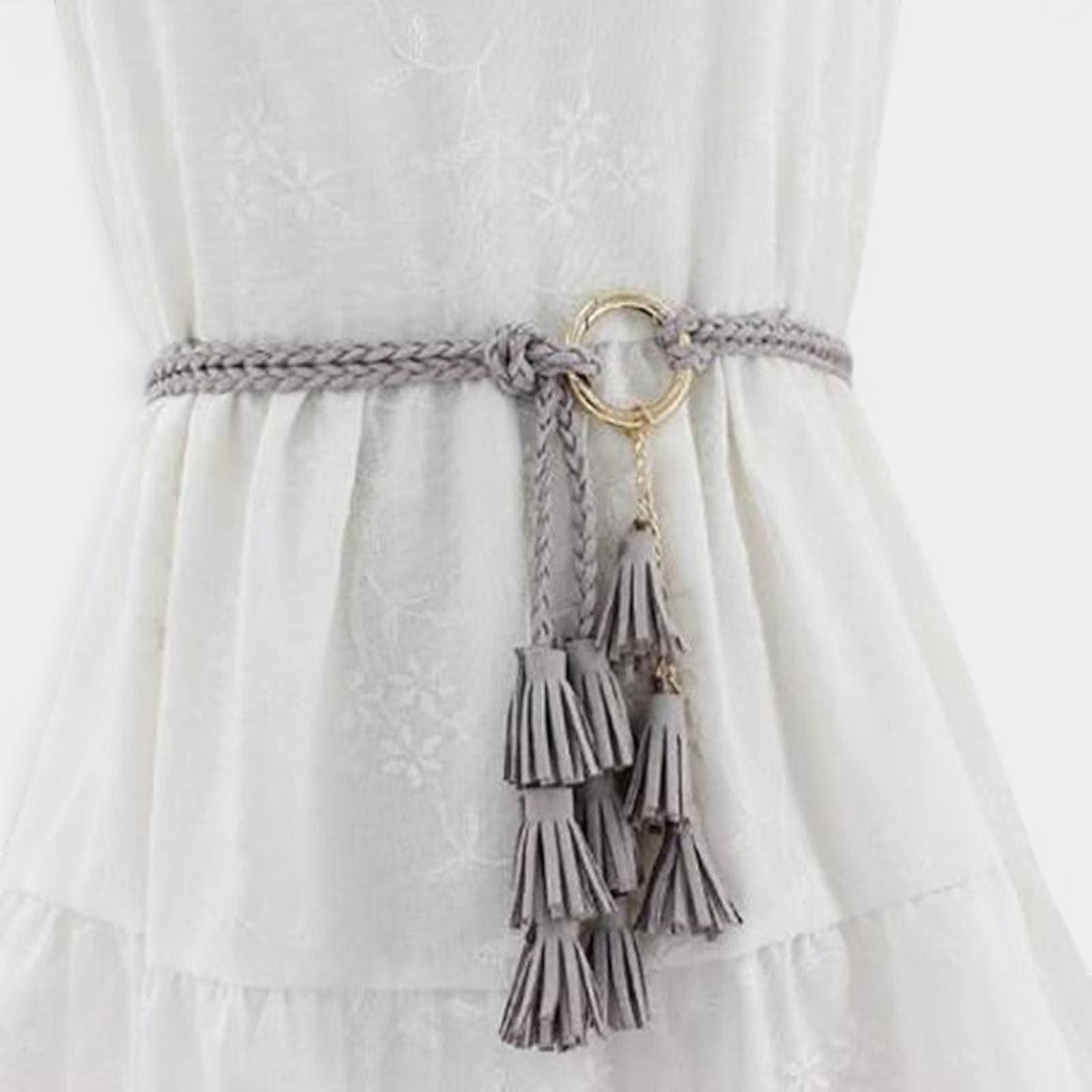 Ceinture Daim Femme À Nouer Pompons Camel | Vezalya