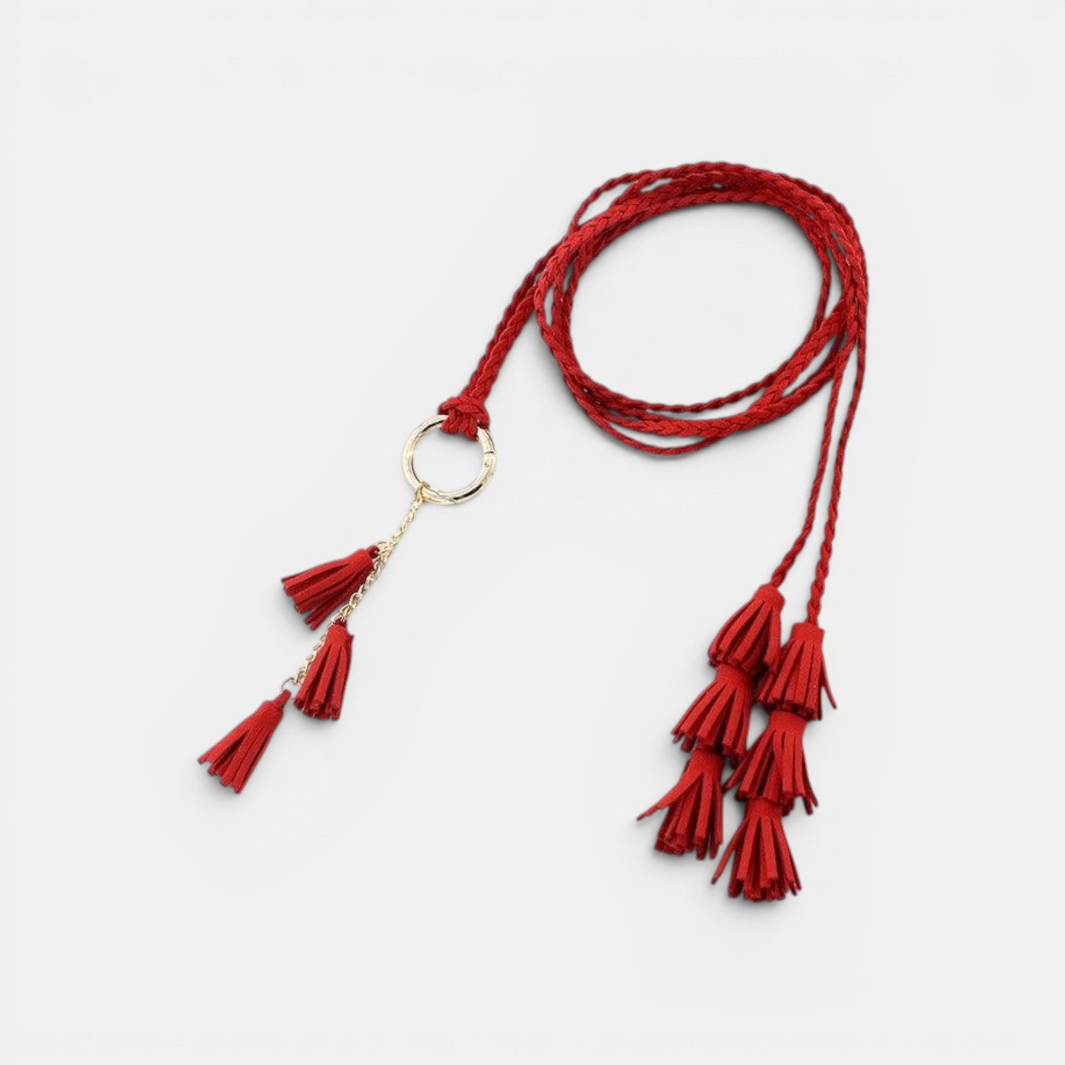 Ceinture Daim Femme À Nouer Pompons Camel | Vezalya