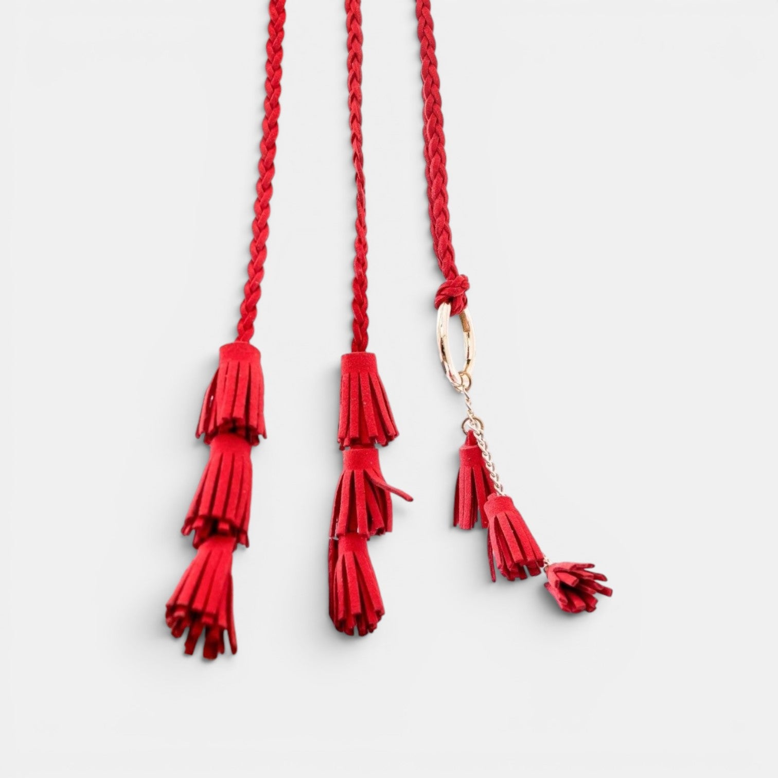 Ceinture Daim Femme À Nouer Pompons Camel | Vezalya