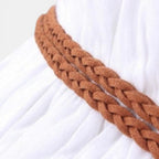 Ceinture Daim Femme À Nouer Pompons Camel | Vezalya