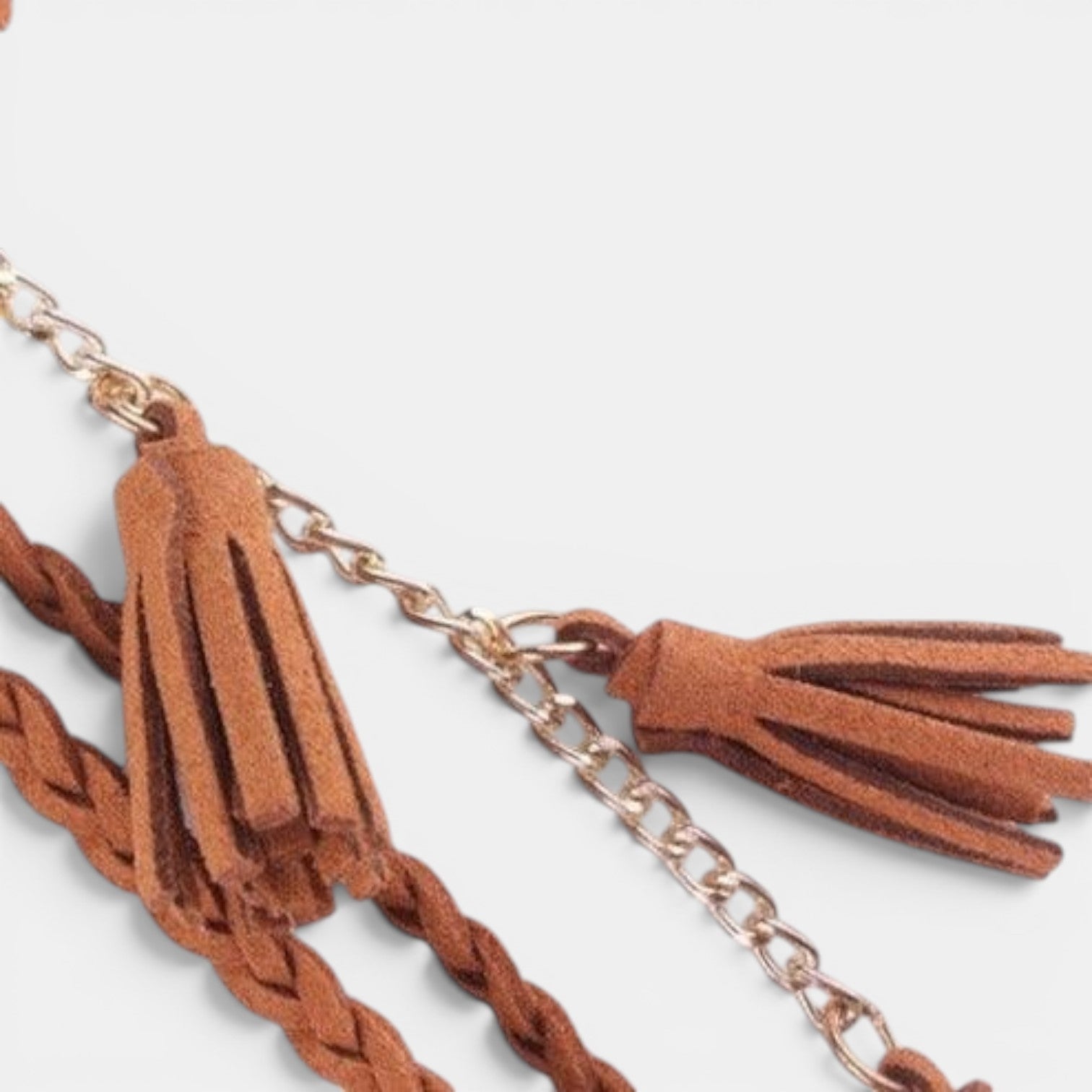 Ceinture Daim Femme À Nouer Pompons Camel | Vezalya