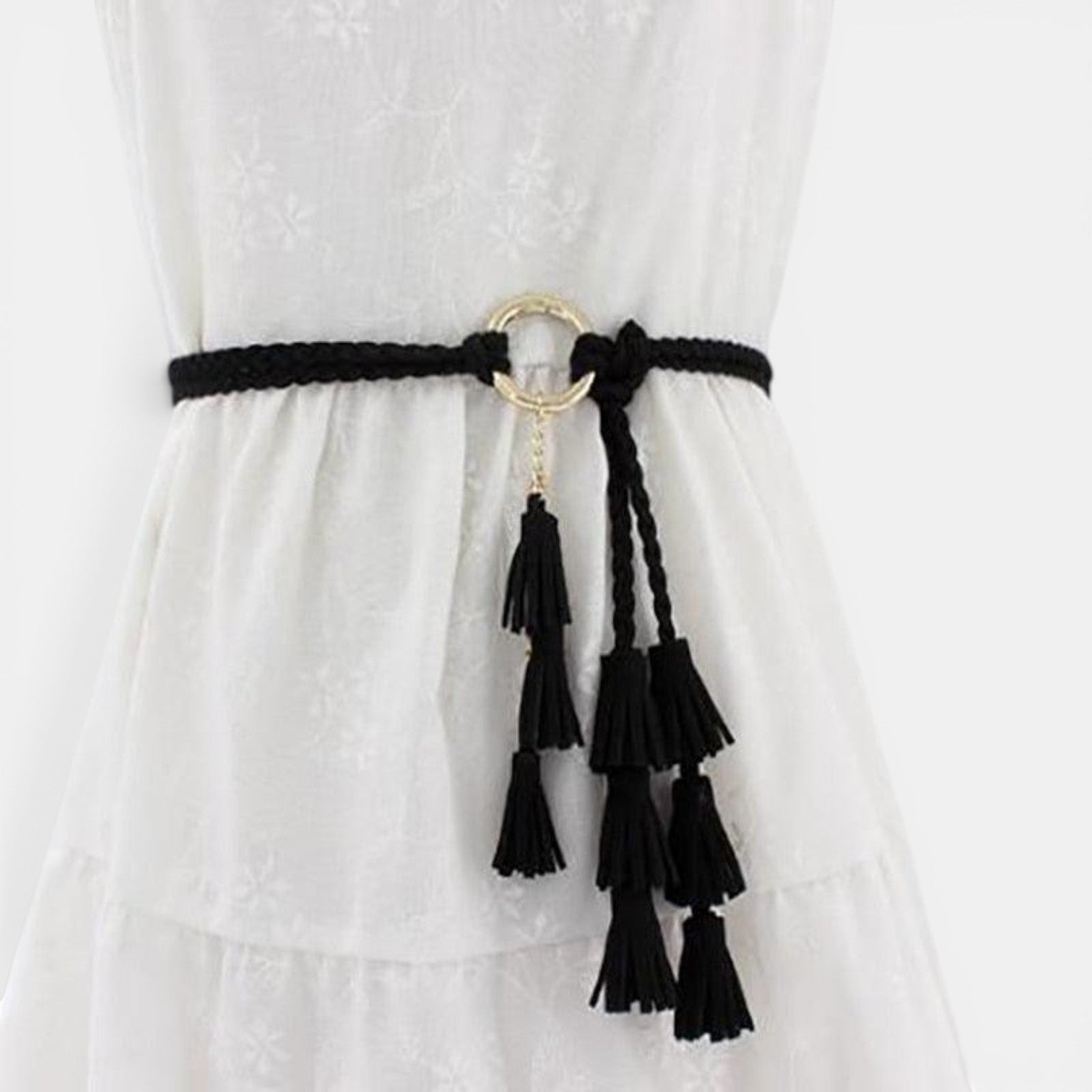 Ceinture Daim Femme À Nouer Pompons Camel | Vezalya