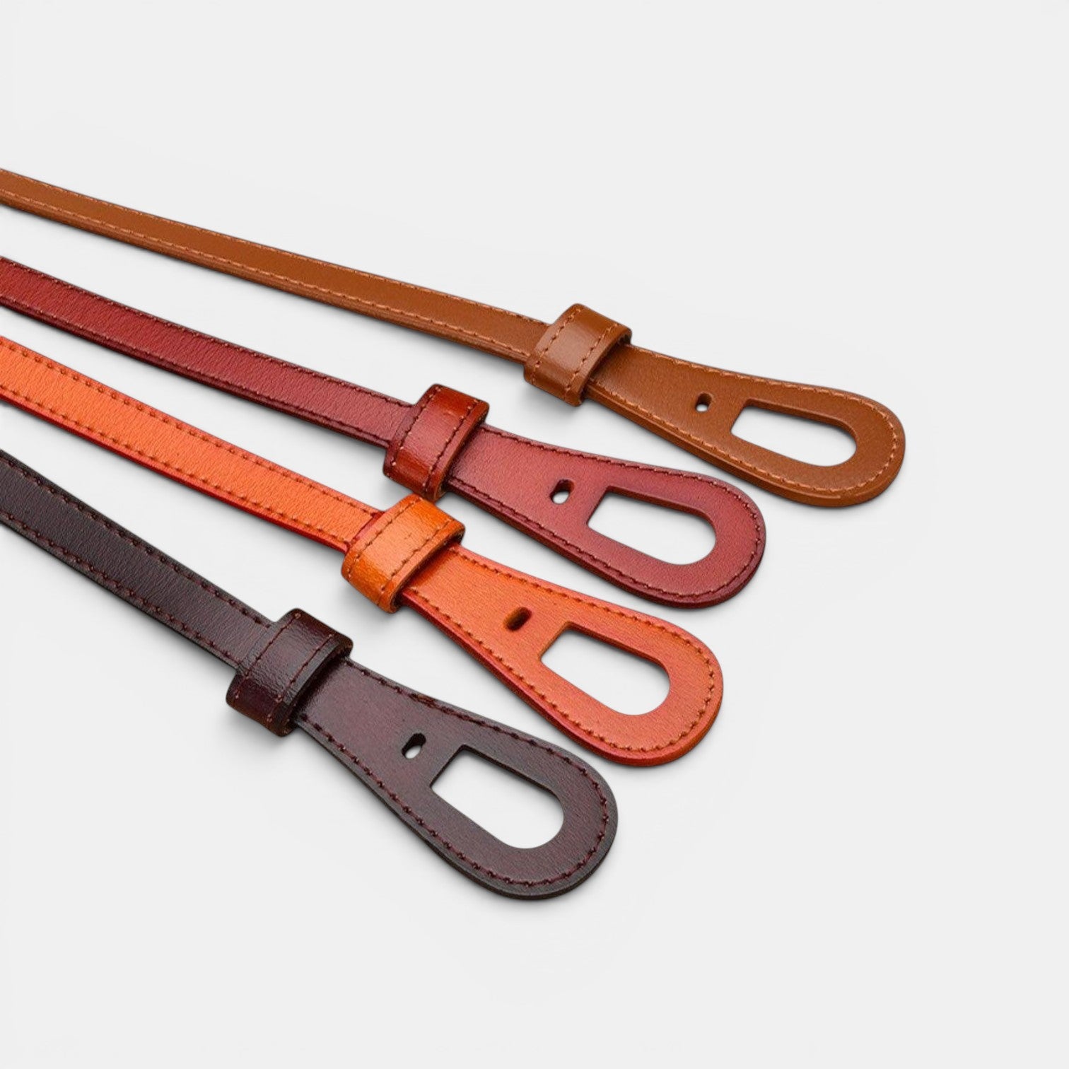 Ceinture Cuir Femme Fine À Nouer Camel | Norvalie