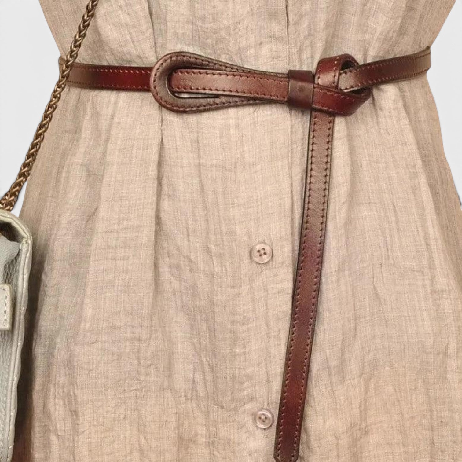Ceinture Cuir Femme Fine À Nouer Camel | Norvalie