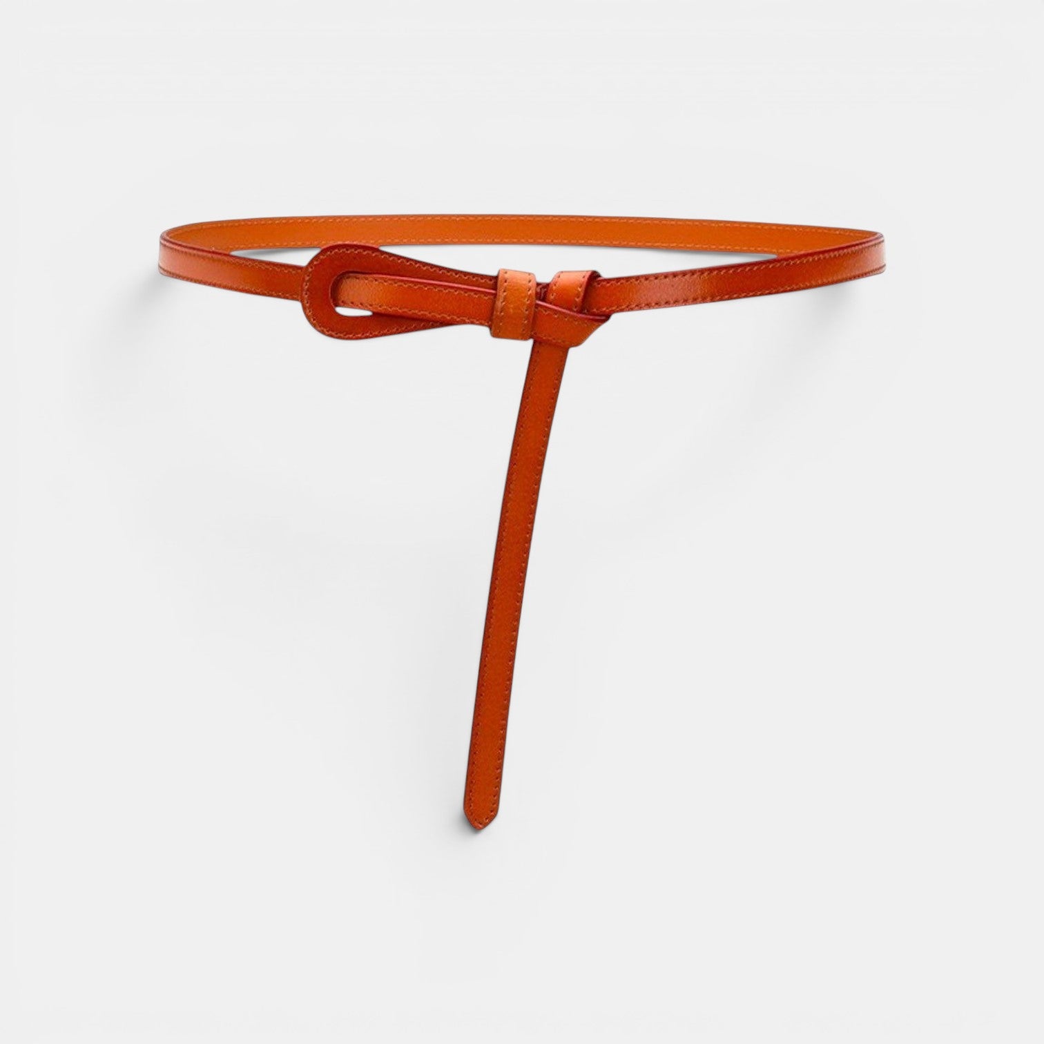 Ceinture Cuir Femme Fine À Nouer Camel | Norvalie