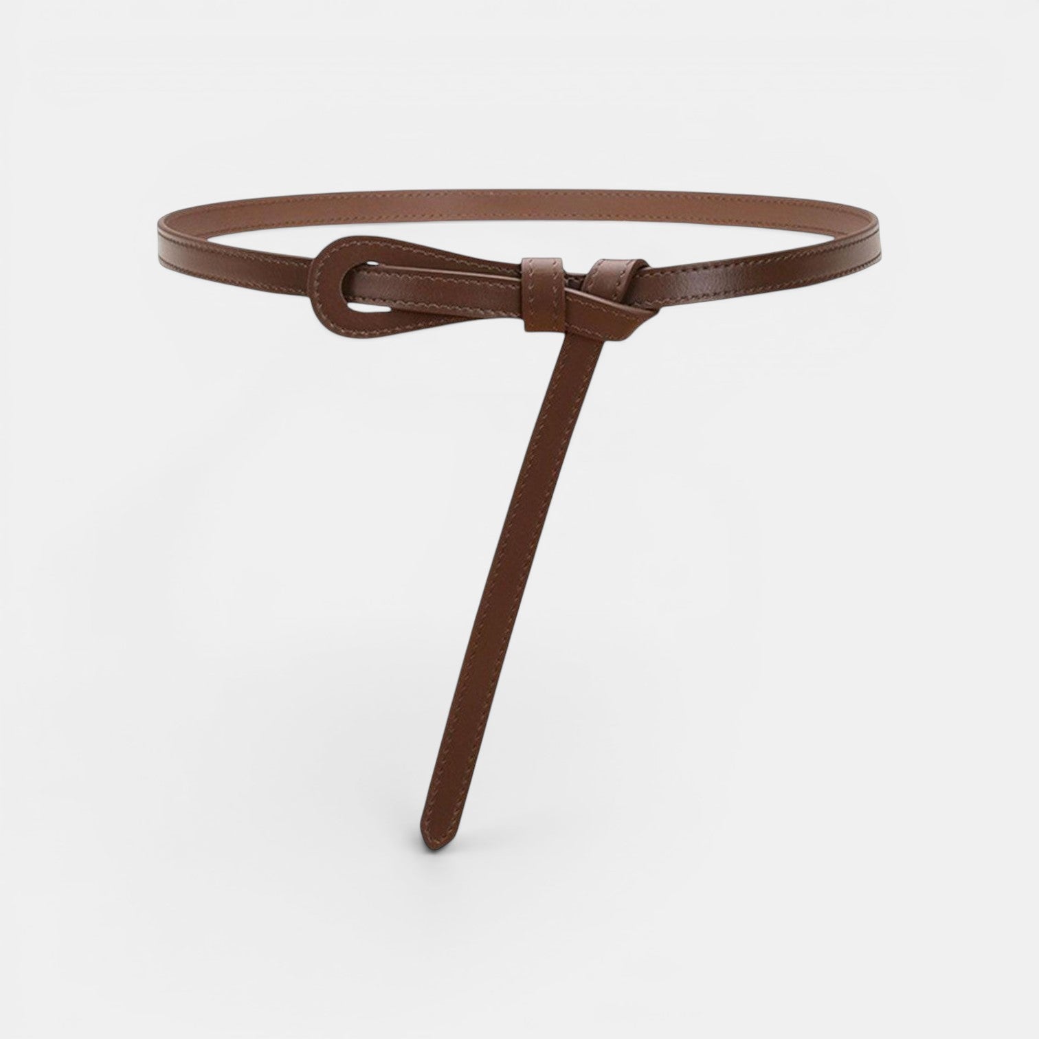 Ceinture Cuir Femme Fine À Nouer Camel | Norvalie