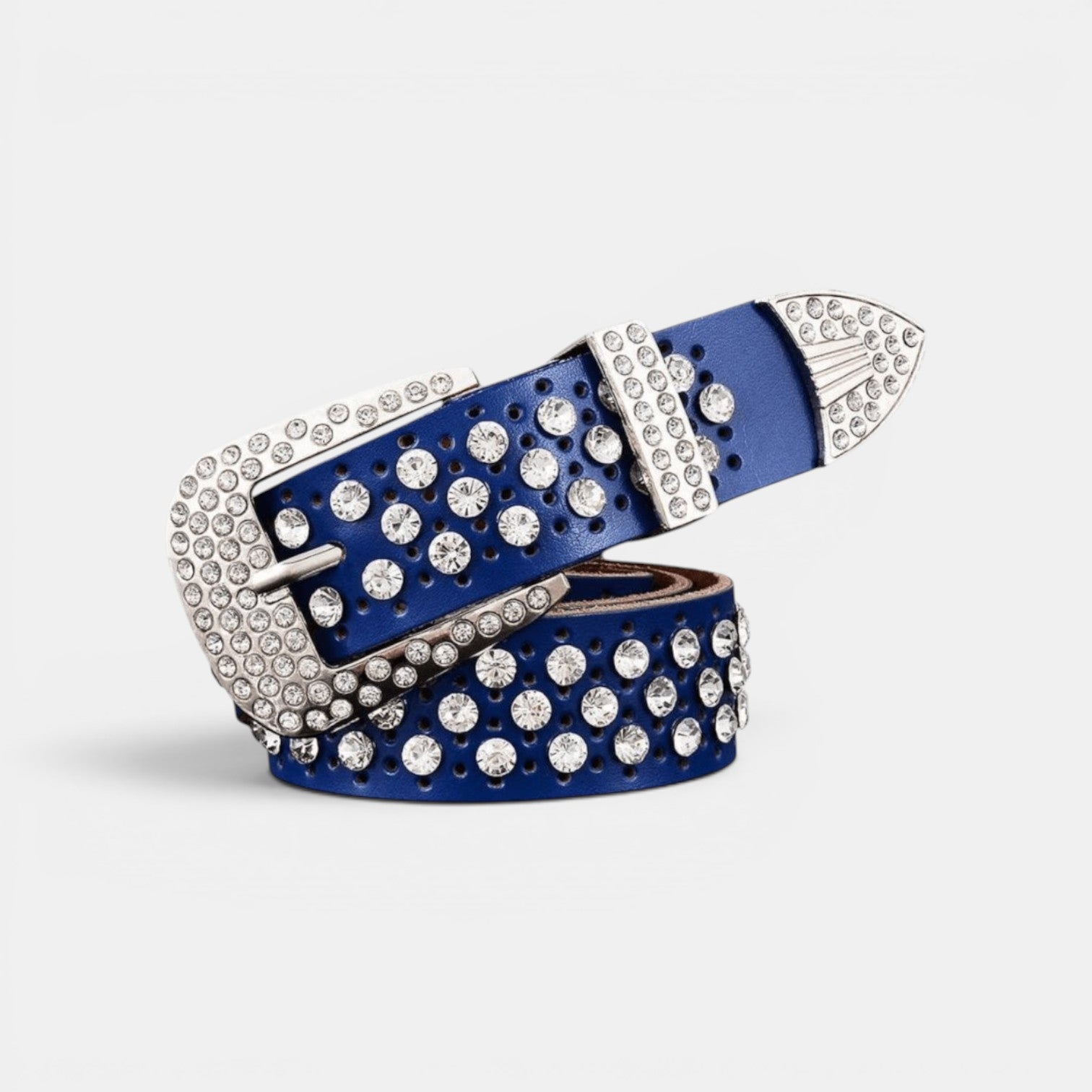 Ceinture Cuir Femme Strass Boucle Arrondie | Velvara