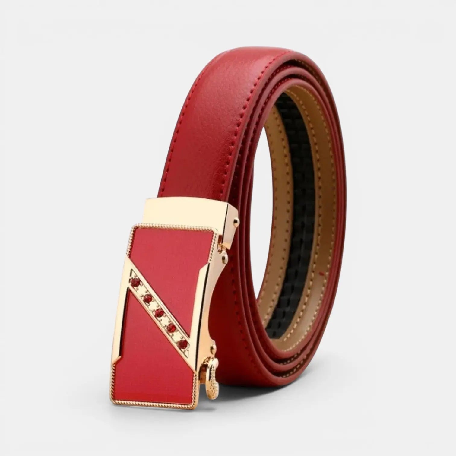Ceinture Automatique Cuir Femme Boucle Décorative Strass | Zelvex