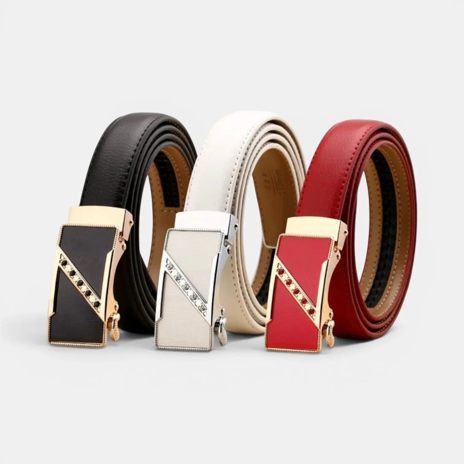 Ceinture Automatique Cuir Femme Boucle Décorative Strass | Zelvex