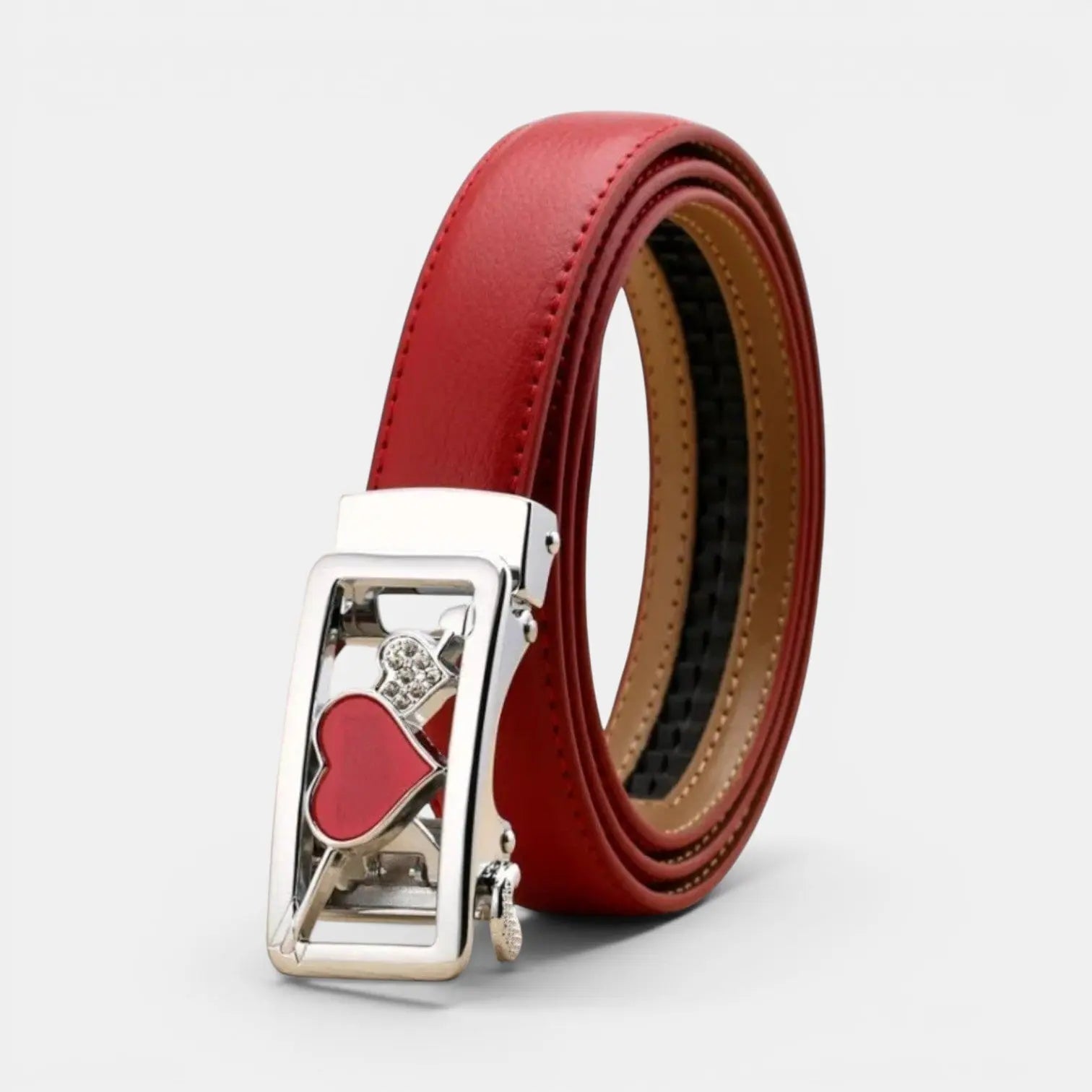 Ceinture Automatique Cuir Femme Boucle Décorative Strass | Zelvex