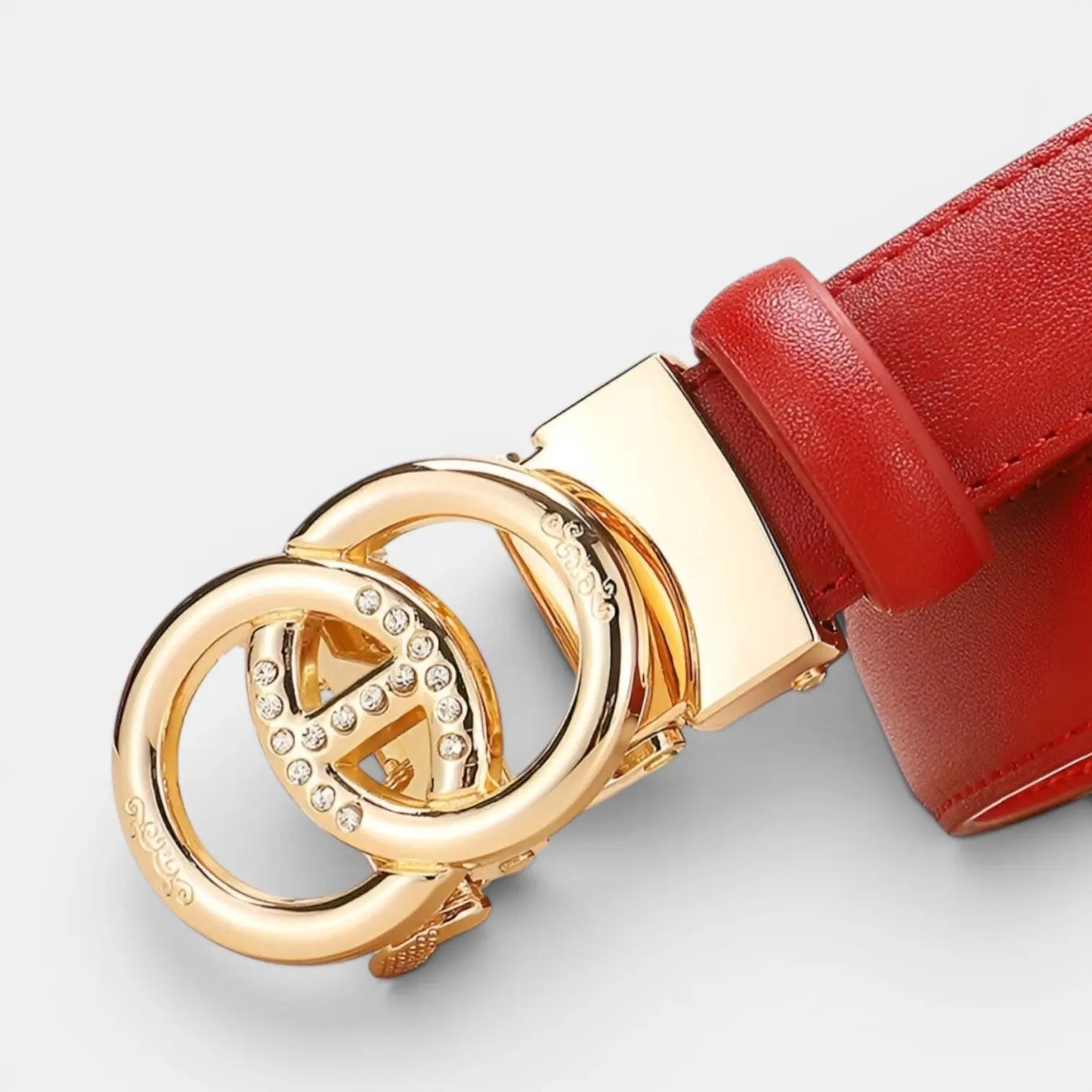 Ceinture Fine Cuir Lisse Femme Boucle Automatique Dorée | Aurvex La Maison de la Ceinture