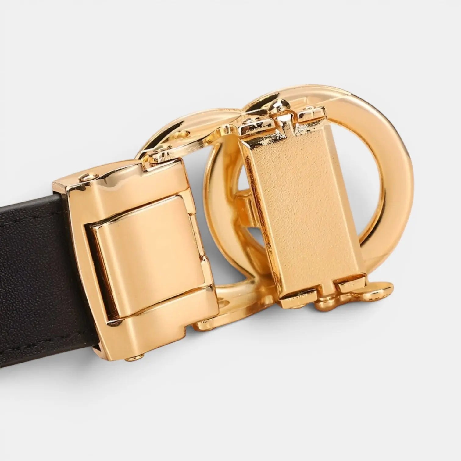 Ceinture Fine Cuir Lisse Femme Boucle Automatique Dorée | Aurvex La Maison de la Ceinture