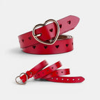 Ceinture Fine Cuir Ajouré Femme Boucle Cœur Dorée | Cordvex La Maison de la Ceinture