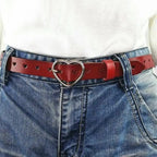 Ceinture Fine Cuir Ajouré Femme Boucle Cœur Dorée | Cordvex La Maison de la Ceinture