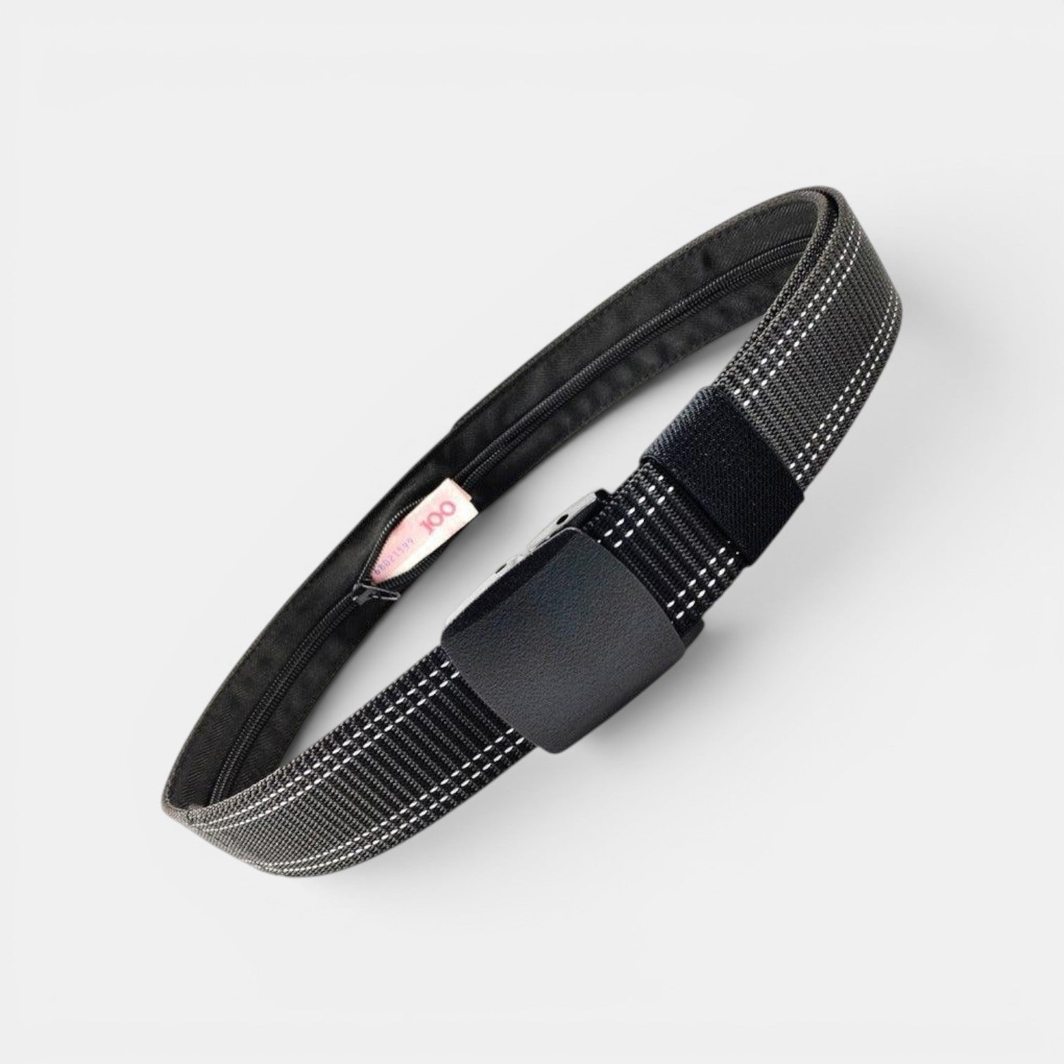 Ceinture Nylon Homme Cache-Billets Boucle Automatique Noire | Vorlek
