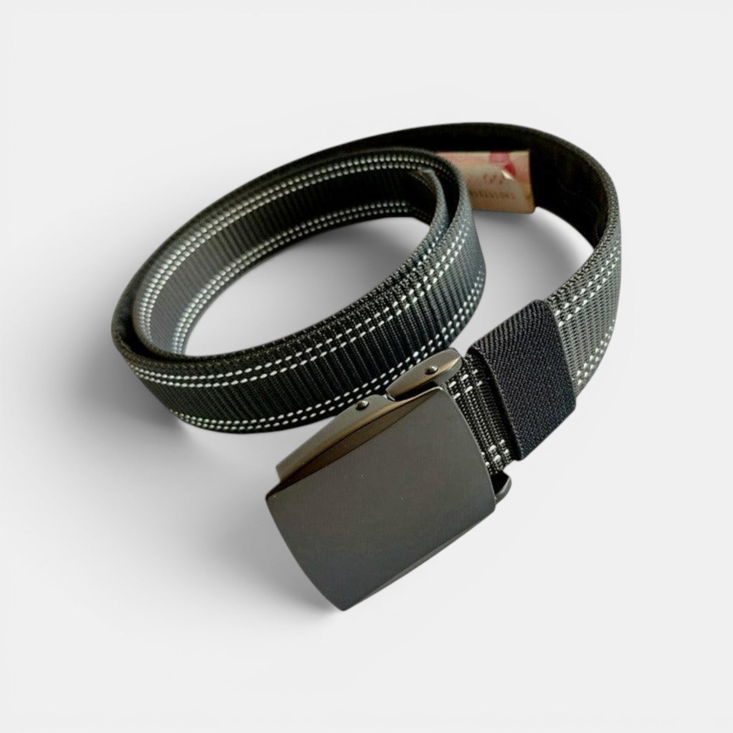 Ceinture Nylon Homme Cache-Billets Boucle Automatique Noire | Vorlek
