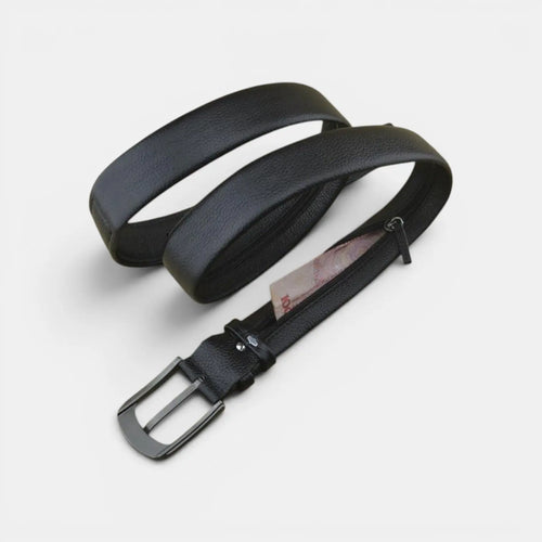 Ceinture Cache-Billets Cuir Lisse Unisexe Compartiment Secret | Valtex La Maison de la Ceinture