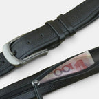 Ceinture Cache-Billets Cuir Lisse Unisexe Compartiment Secret | Valtex La Maison de la Ceinture