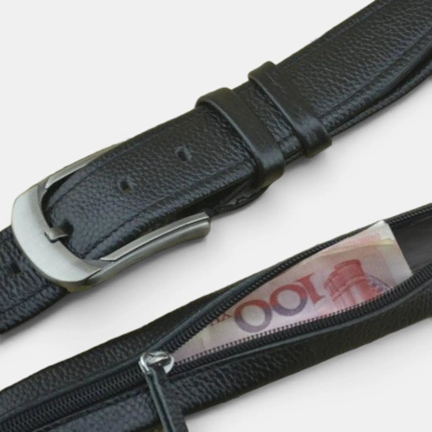 Ceinture Cache-Billets Cuir Lisse Unisexe Compartiment Secret | Valtex La Maison de la Ceinture