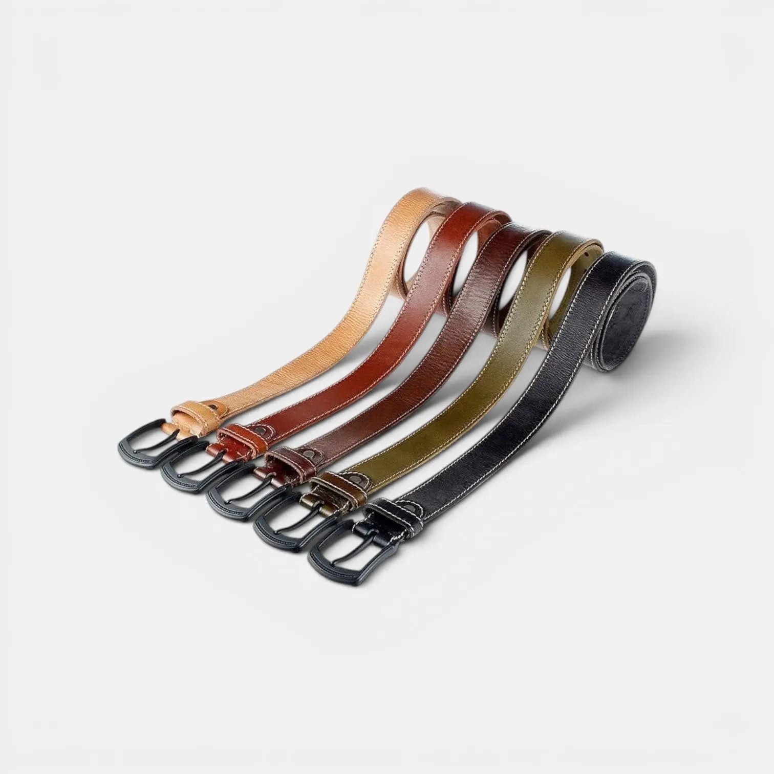 Ceinture Casual Cuir Pleine Fleur Couture Claire Homme | Kalvex La Maison de la Ceinture