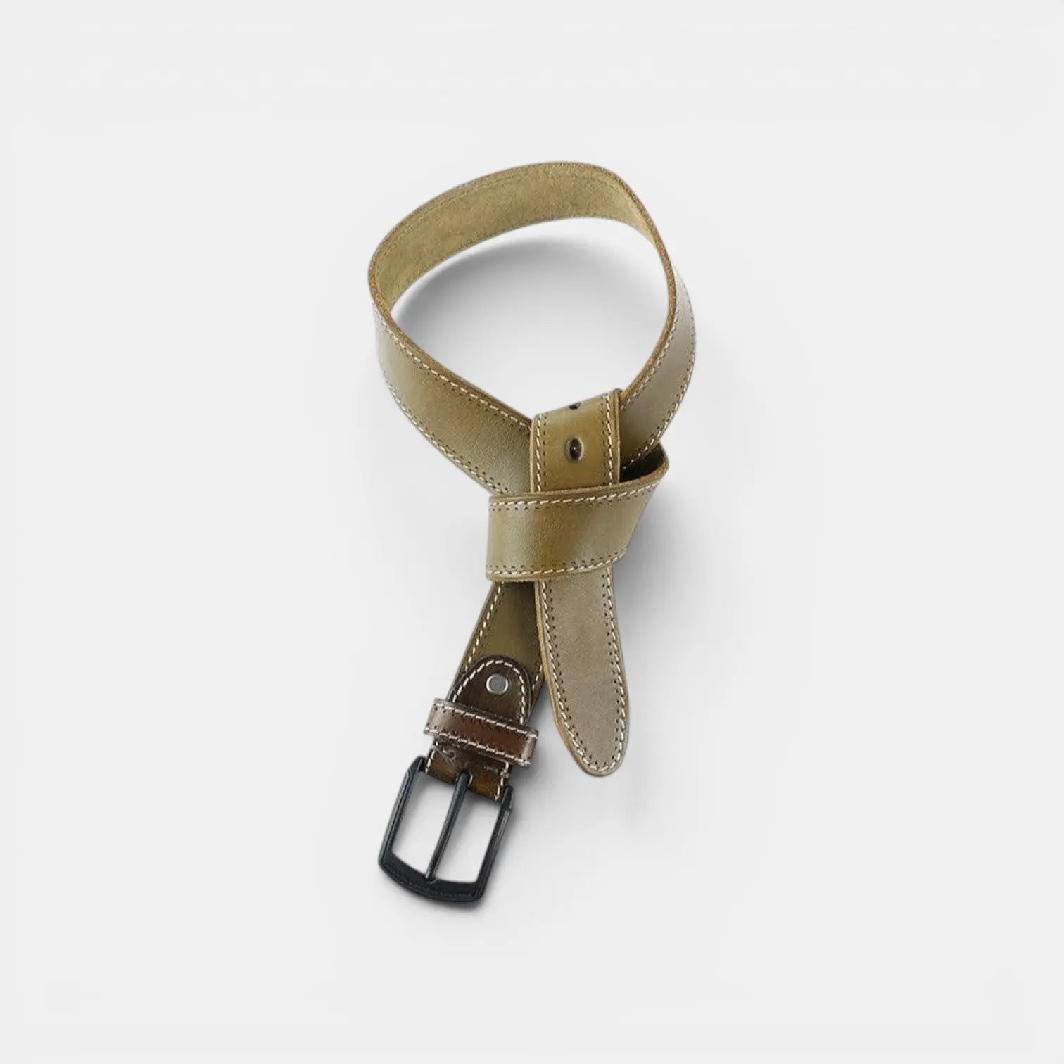Ceinture Casual Cuir Pleine Fleur Couture Claire Homme | Kalvex La Maison de la Ceinture