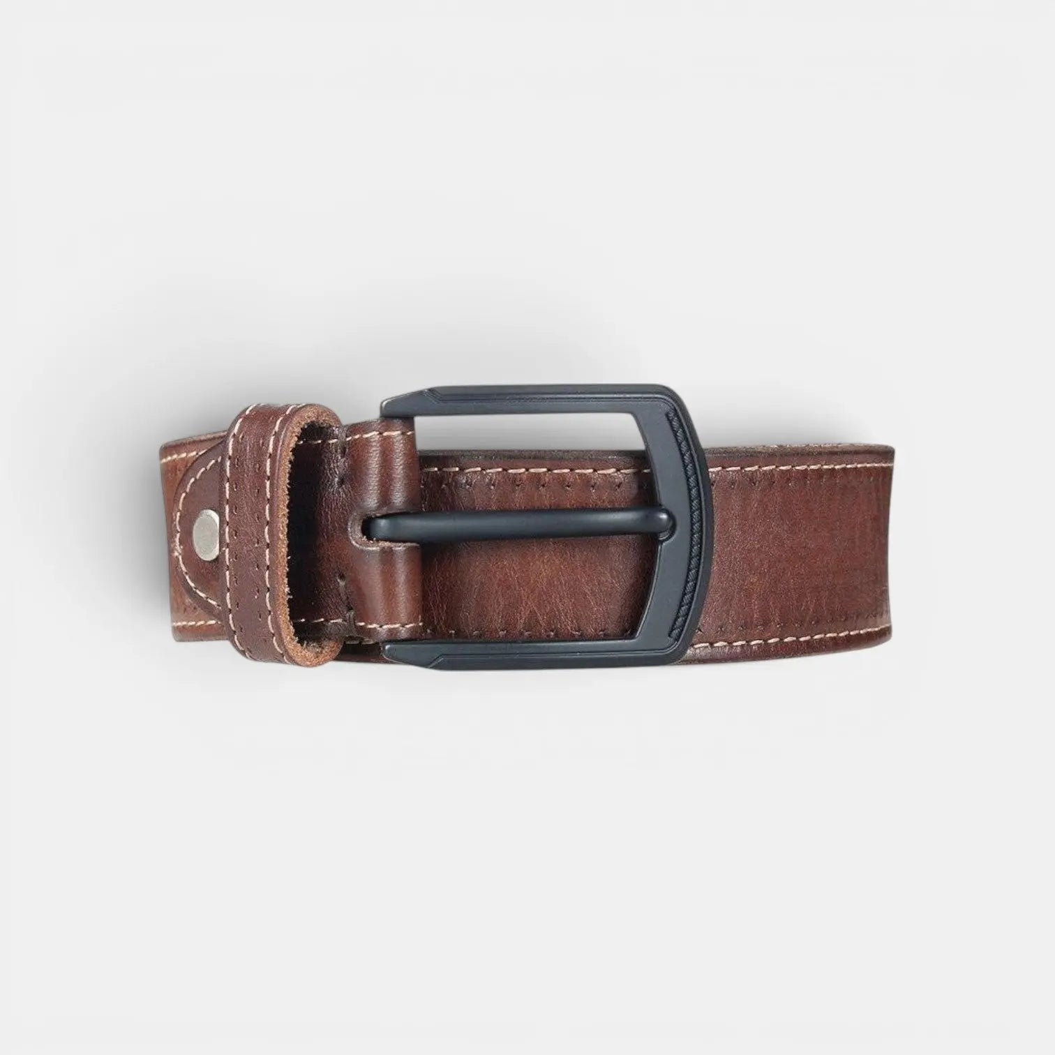 Ceinture Casual Cuir Pleine Fleur Couture Claire Homme | Kalvex La Maison de la Ceinture