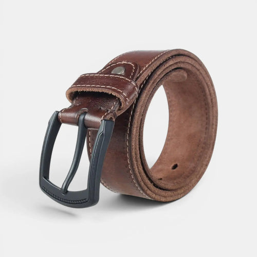 Ceinture Casual Cuir Pleine Fleur Couture Claire Homme | Kalvex La Maison de la Ceinture