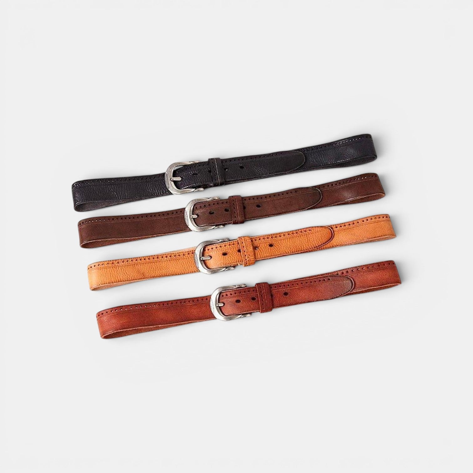 Ceinture Cuir Homme Casual Boucle Ardillon Camel | Vornek