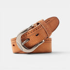 Ceinture Cuir Homme Casual Boucle Ardillon Camel | Vornek