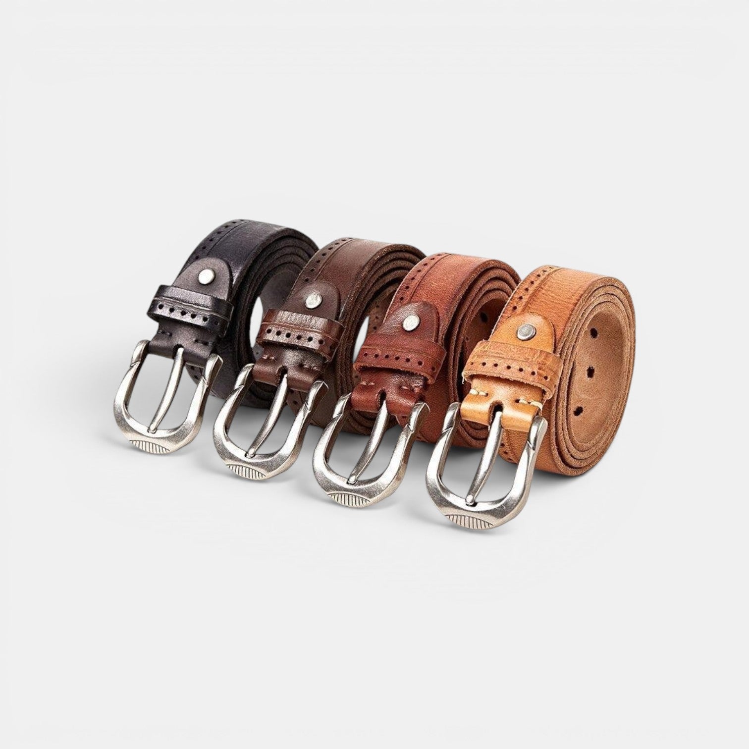 Ceinture Cuir Homme Casual Boucle Ardillon Camel | Vornek