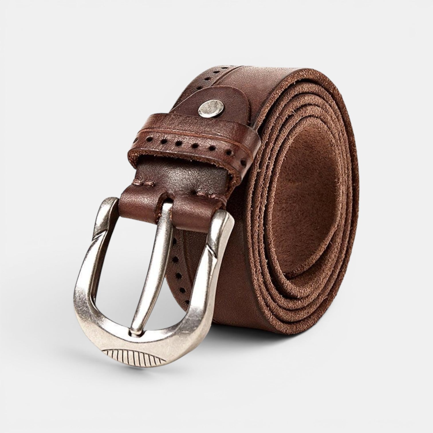 Ceinture Cuir Homme Casual Boucle Ardillon Camel | Vornek