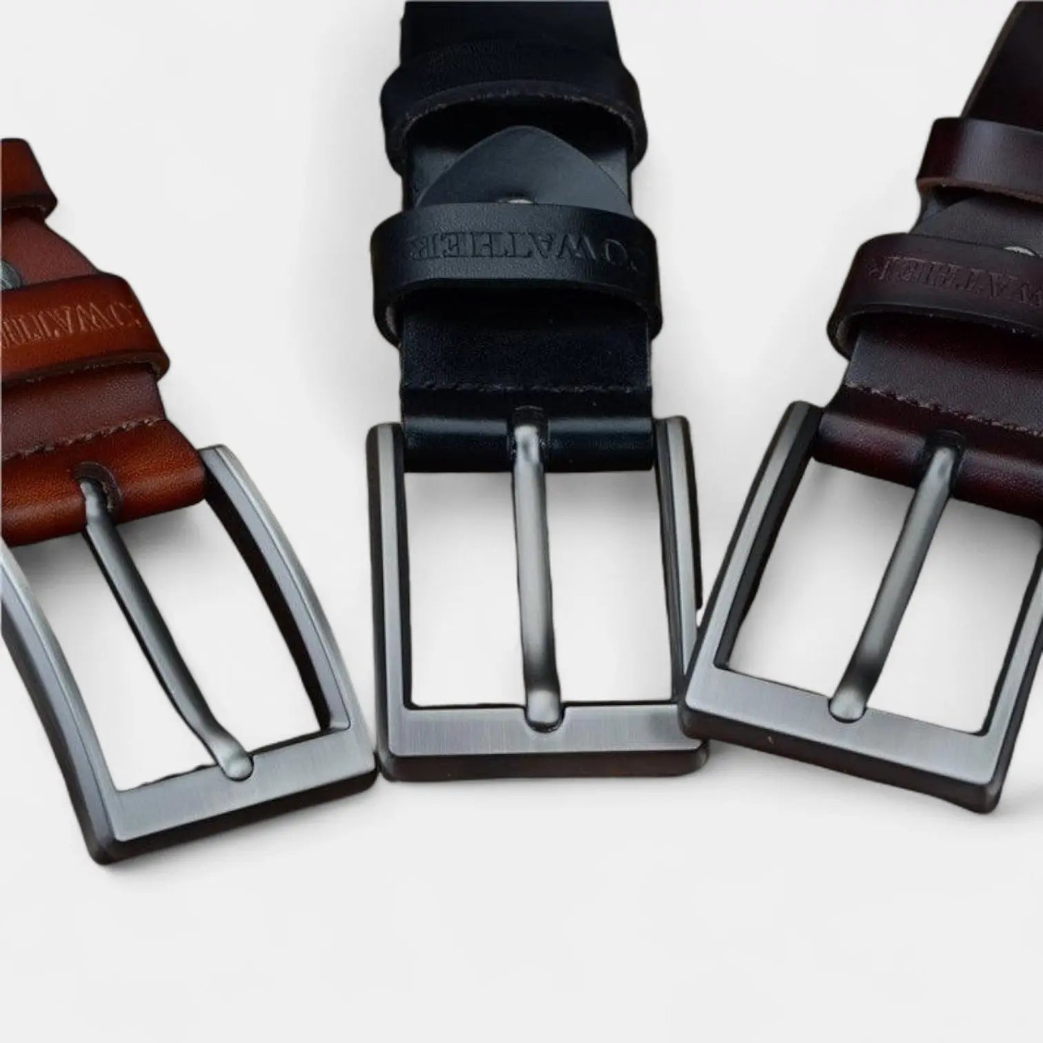 Ceinture Cuir Homme Casual Boucle Ardillon Argentée | Galven La Maison de la Ceinture
