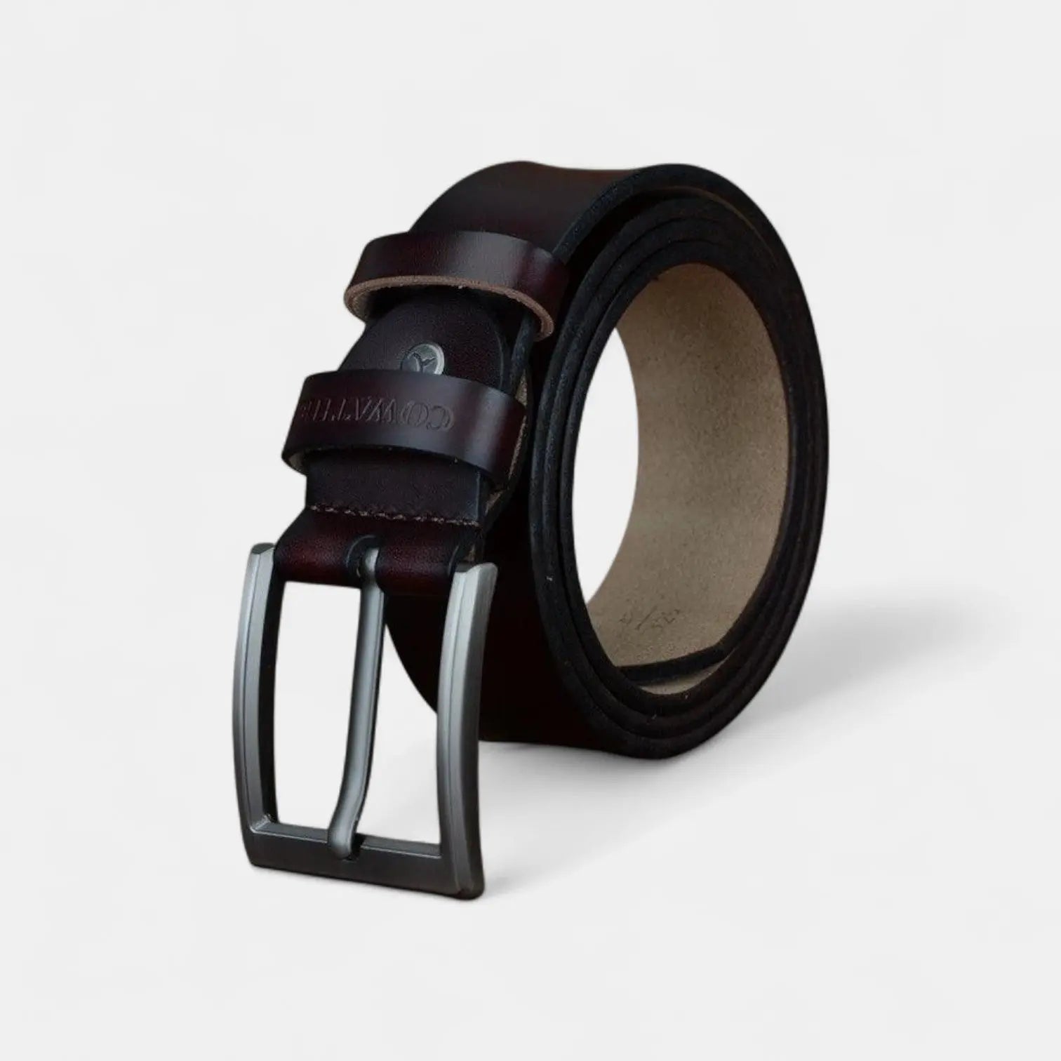 Ceinture Cuir Homme Casual Boucle Ardillon Argentée | Galven La Maison de la Ceinture