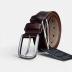 Ceinture Cuir Lisse Casual Homme Boucle Ardillon Arrondie | Waltox La Maison de la Ceinture