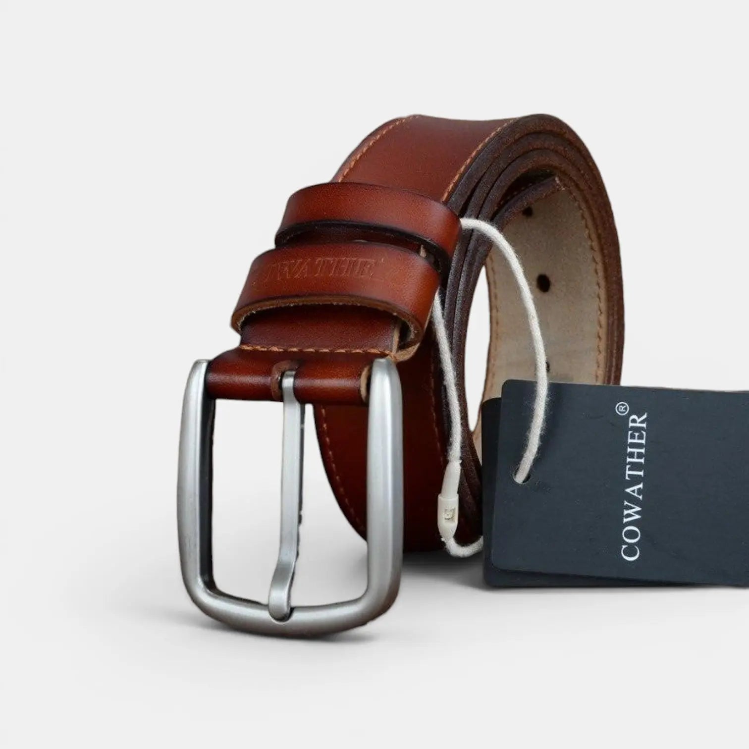Ceinture Cuir Lisse Casual Homme Boucle Ardillon Arrondie | Waltox La Maison de la Ceinture