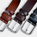 Ceinture Cuir Lisse Casual Homme Boucle Ardillon Arrondie | Waltox La Maison de la Ceinture