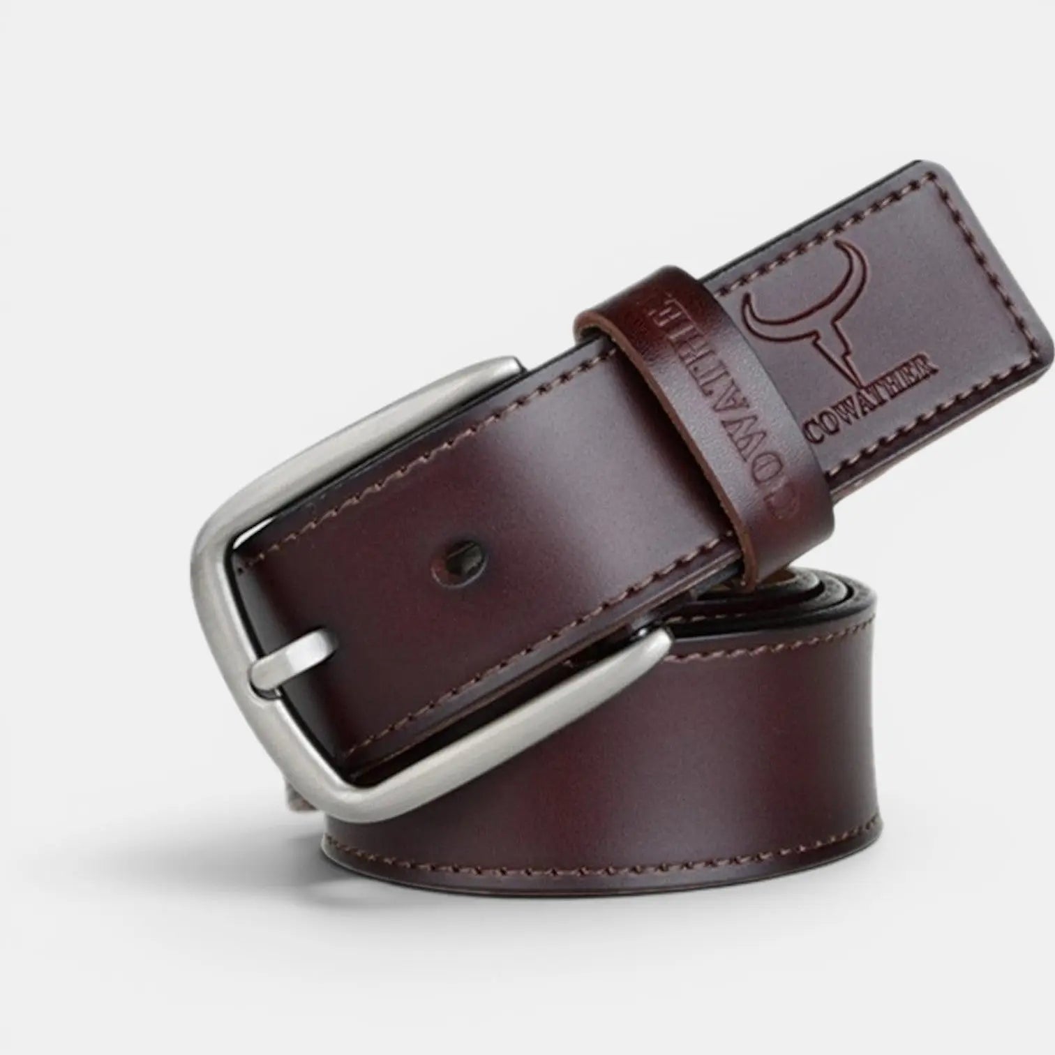 Ceinture Cuir Lisse Casual Homme Boucle Ardillon Arrondie | Waltox La Maison de la Ceinture
