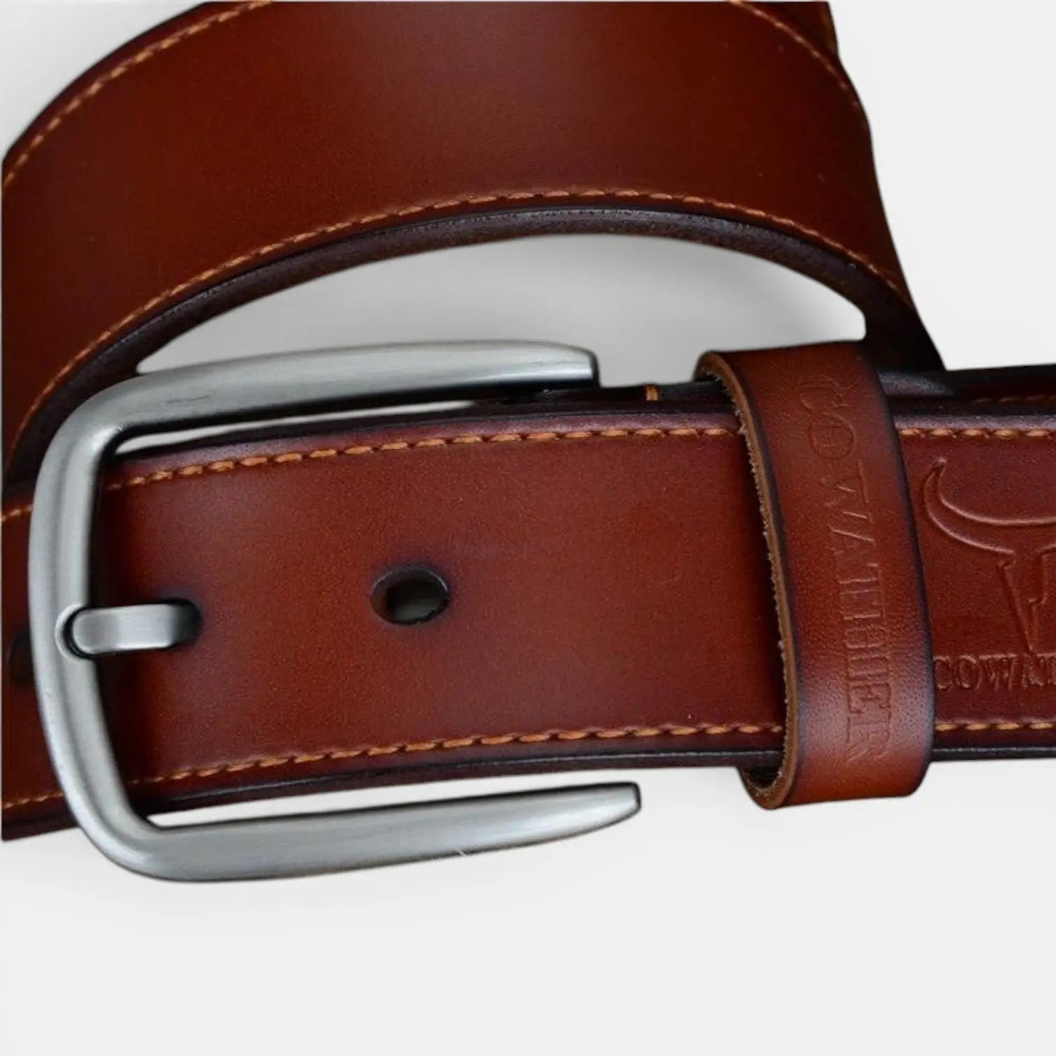 Ceinture Cuir Lisse Casual Homme Boucle Ardillon Arrondie | Waltox La Maison de la Ceinture