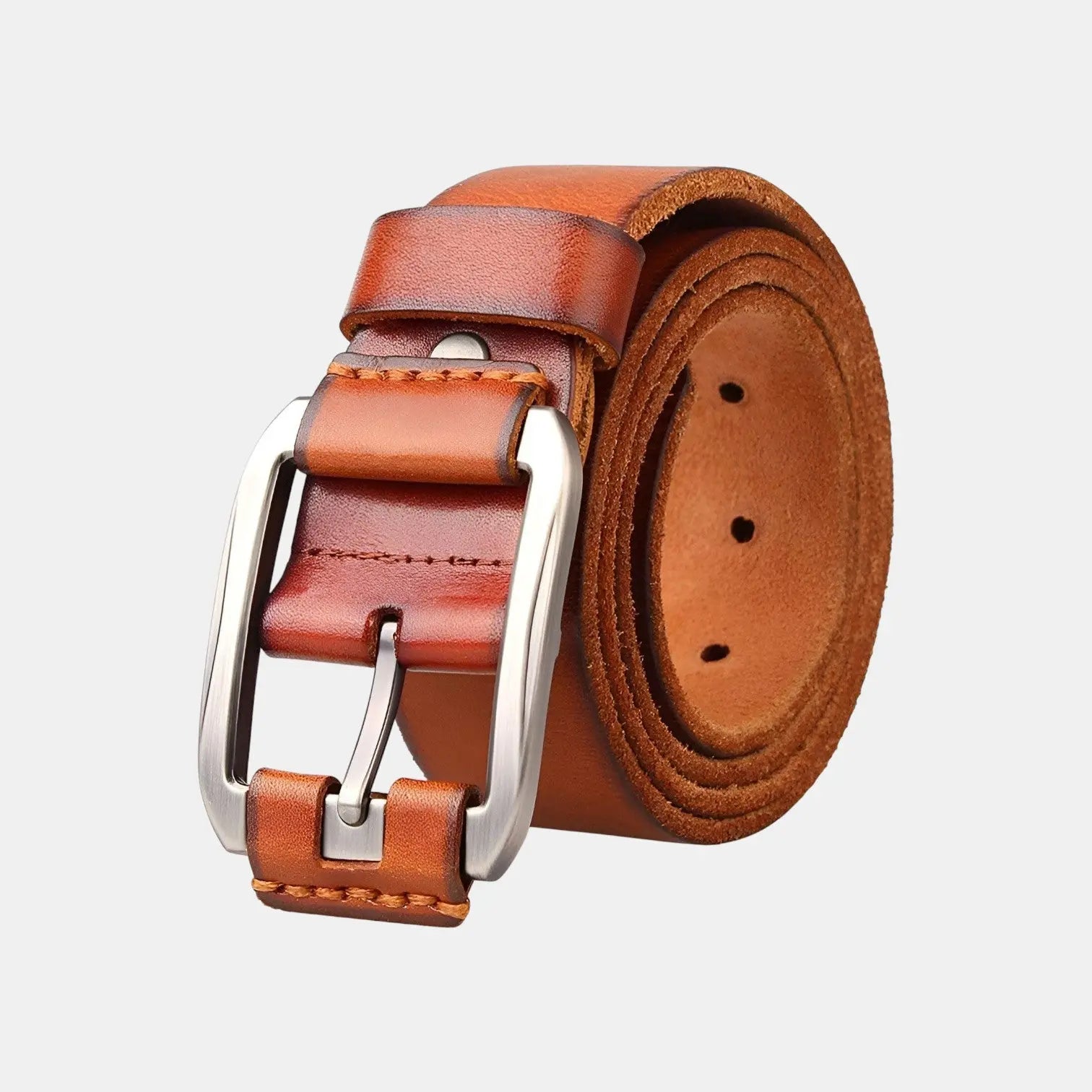 Ceinture Cuir Pleine Fleur Vieilli Homme Boucle Ardillon | Vecaur La Maison de la Ceinture