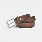 Ceinture Cuir Vieilli Casual Homme Boucle Ardillon Argentée | Grelvox La Maison de la Ceinture