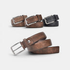 Ceinture Cuir Vieilli Casual Homme Boucle Ardillon Argentée | Grelvox La Maison de la Ceinture