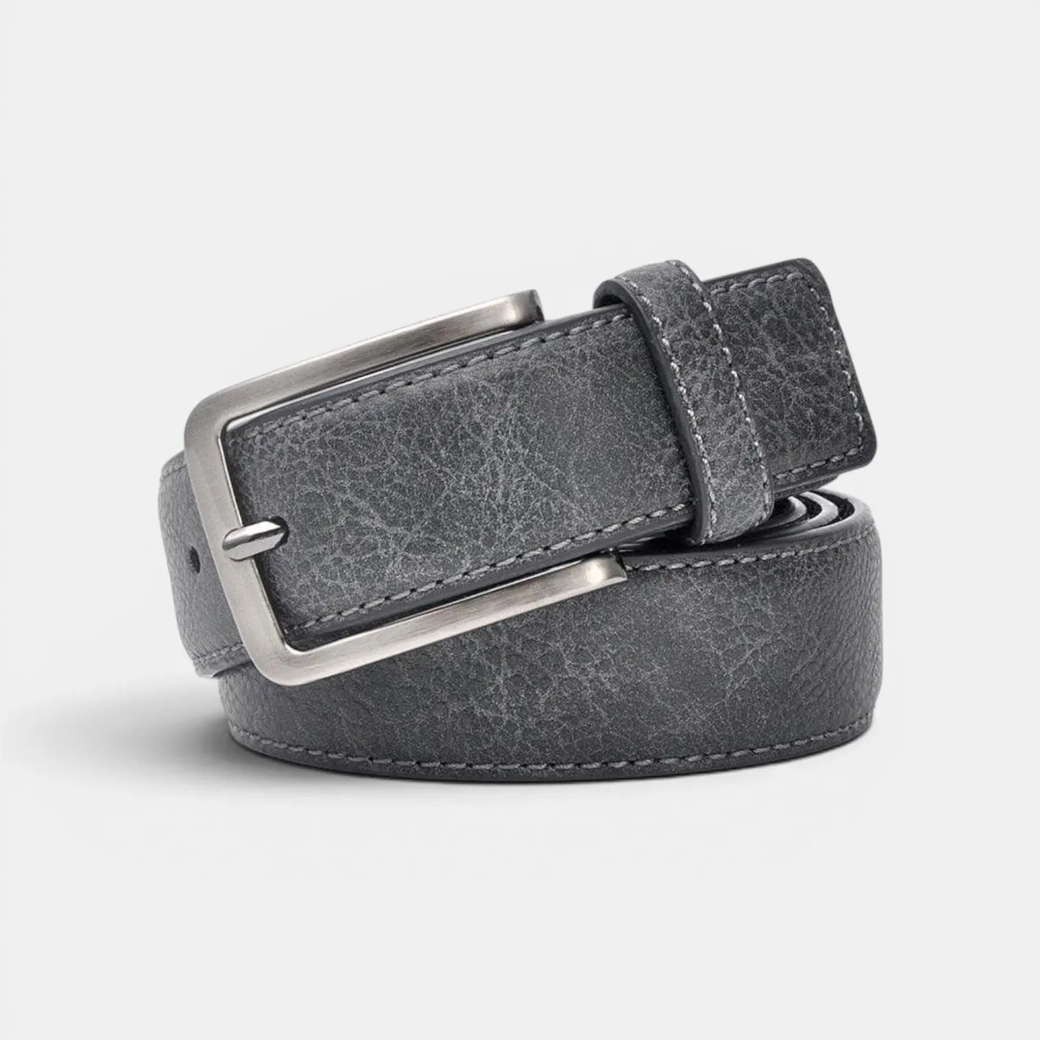 Ceinture Cuir Vieilli Casual Homme Boucle Ardillon Argentée | Grelvox La Maison de la Ceinture