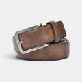 Ceinture Cuir Vieilli Casual Homme Boucle Ardillon Argentée | Grelvox La Maison de la Ceinture