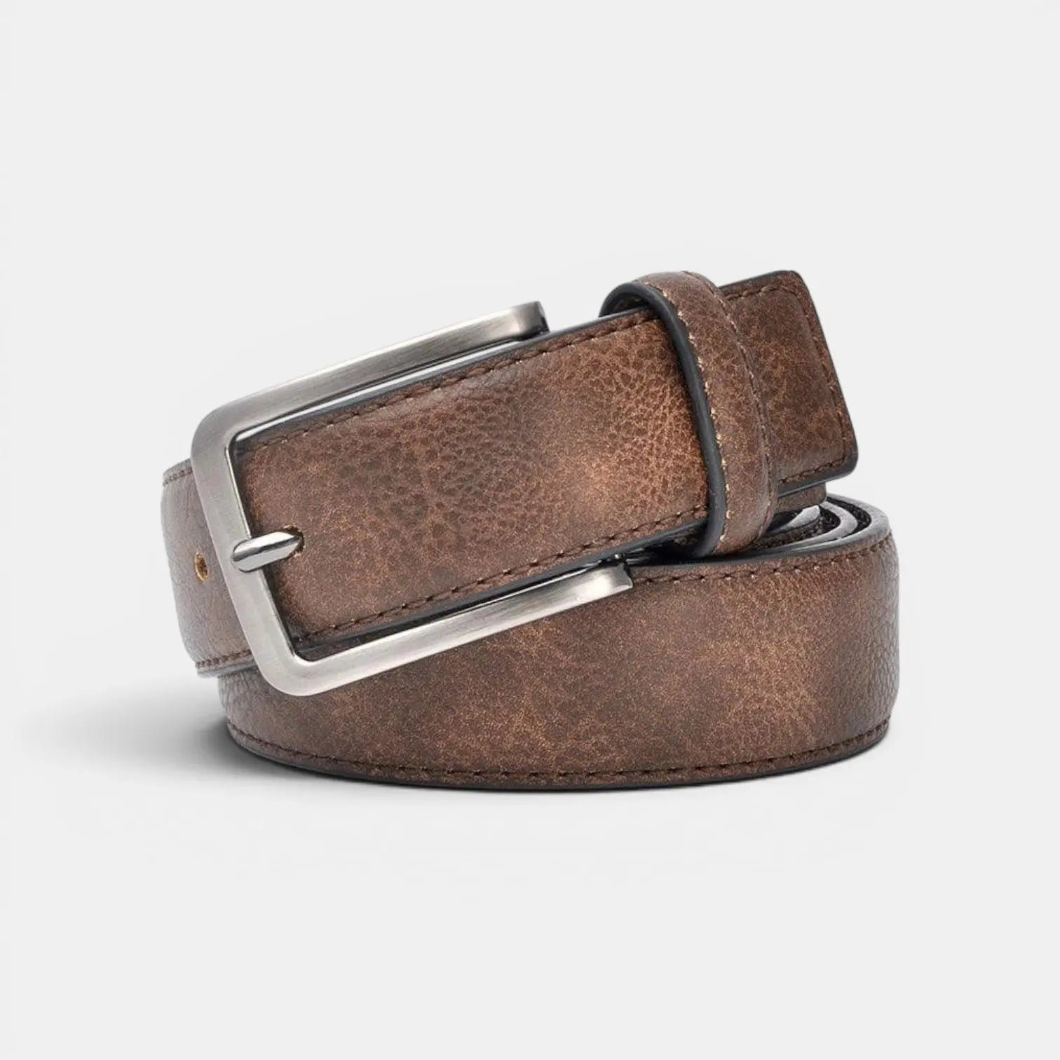 Ceinture Cuir Vieilli Casual Homme Boucle Ardillon Argentée | Grelvox La Maison de la Ceinture