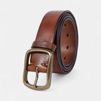 Ceinture Cuir Pleine Fleur Homme Casual Vintage Boucle Laiton | Halvex La Maison de la Ceinture