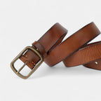 Ceinture Cuir Pleine Fleur Homme Casual Vintage Boucle Laiton | Halvex La Maison de la Ceinture