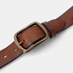 Ceinture Cuir Pleine Fleur Homme Casual Vintage Boucle Laiton | Halvex La Maison de la Ceinture