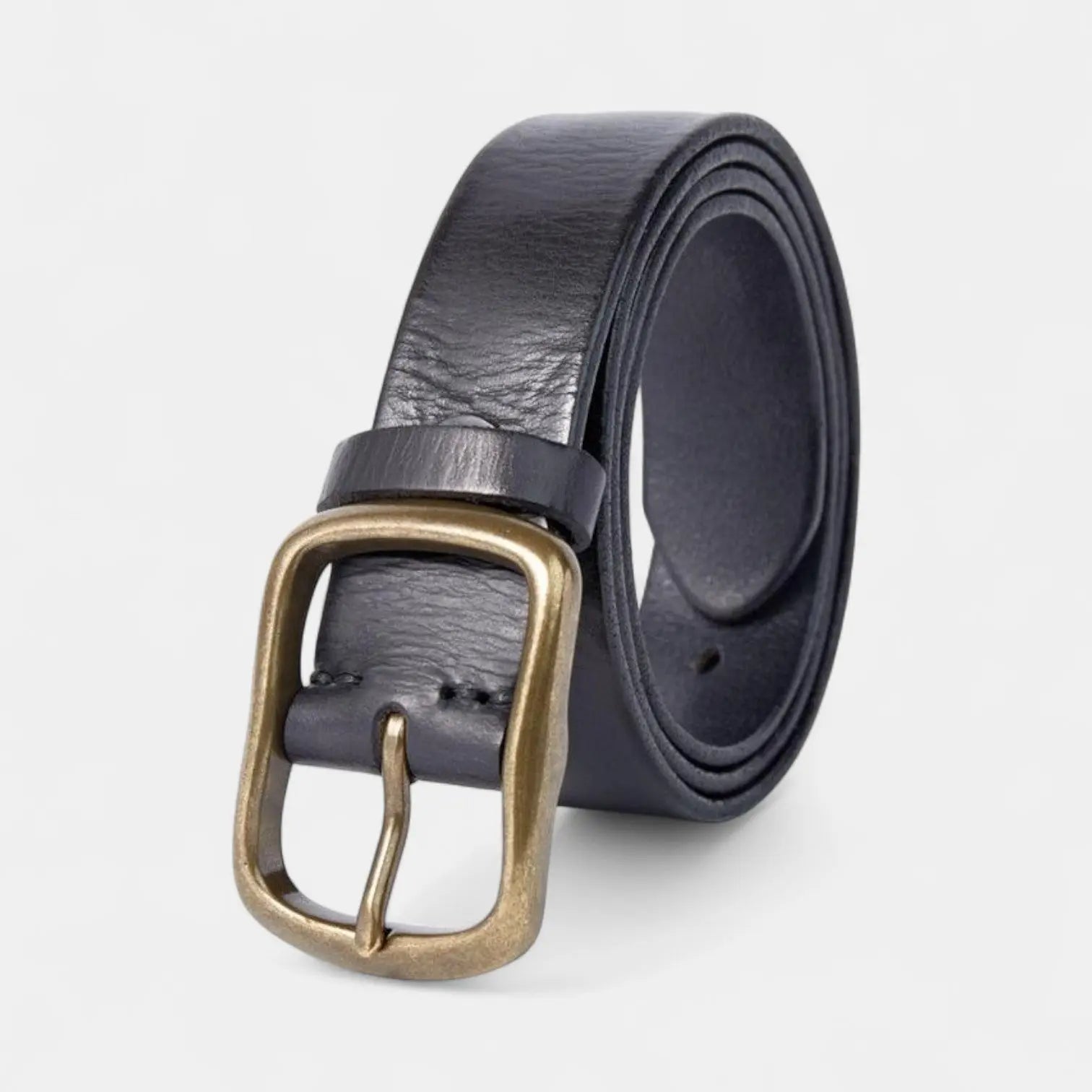 Ceinture Cuir Pleine Fleur Homme Casual Vintage Boucle Laiton | Halvex La Maison de la Ceinture