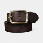 Ceinture Cuir Pleine Fleur Homme Casual Vintage Boucle Laiton | Halvex La Maison de la Ceinture