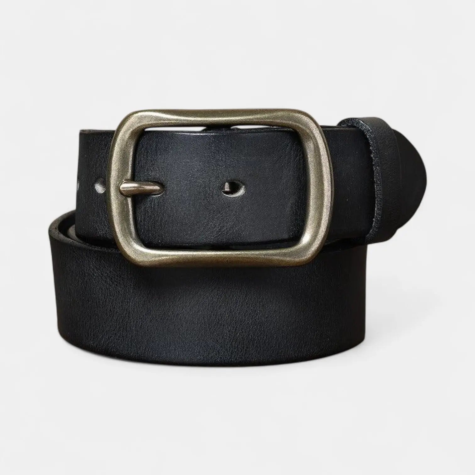 Ceinture Cuir Pleine Fleur Homme Casual Vintage Boucle Laiton | Halvex La Maison de la Ceinture